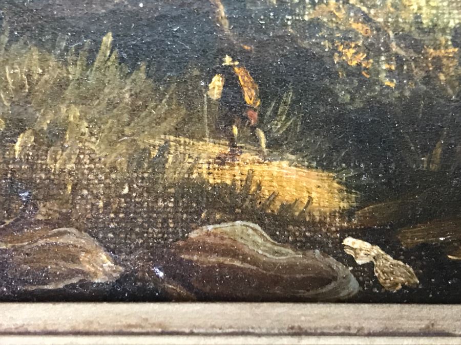 JUST ADDED - Original Plein Air Oil Painting In Stunning Vintage Frame Tag On Back States Small Oil Painting England Smith 16' X 13' [Photo 17]