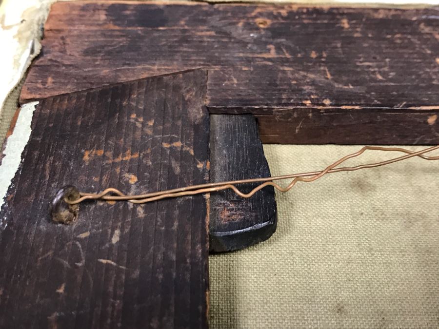 JUST ADDED - Original Plein Air Oil Painting In Stunning Vintage Frame Tag On Back States Small Oil Painting England Smith 16' X 13' [Photo 22]