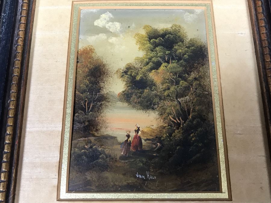 JUST ADDED - Small Original Plein Air Oil Painting By Jan Holt In Vintage Frame 8' X 9.5'H [Photo 3]