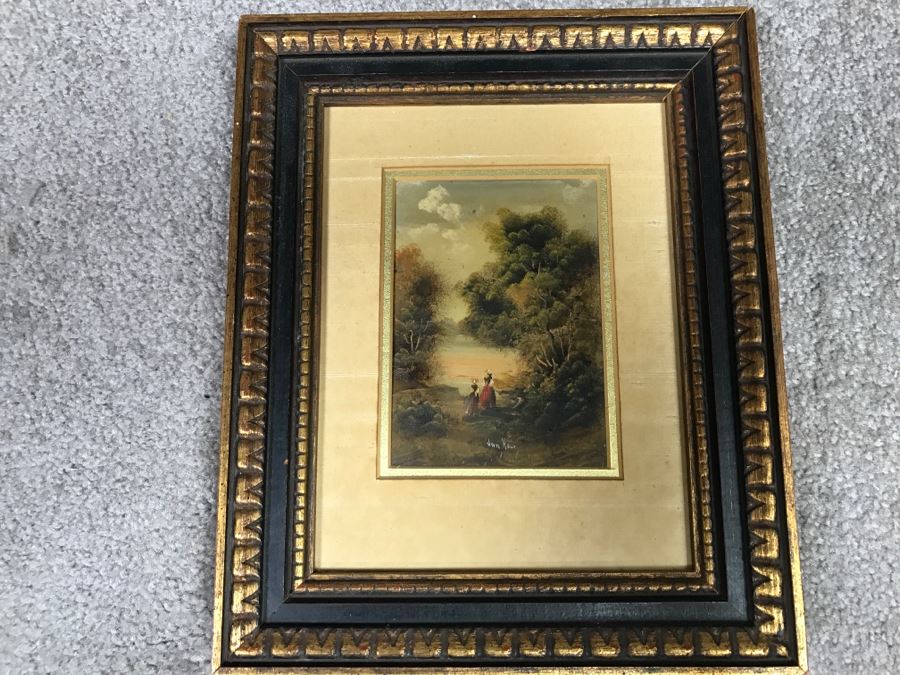 JUST ADDED - Small Original Plein Air Oil Painting By Jan Holt In Vintage Frame 8' X 9.5'H [Photo 12]
