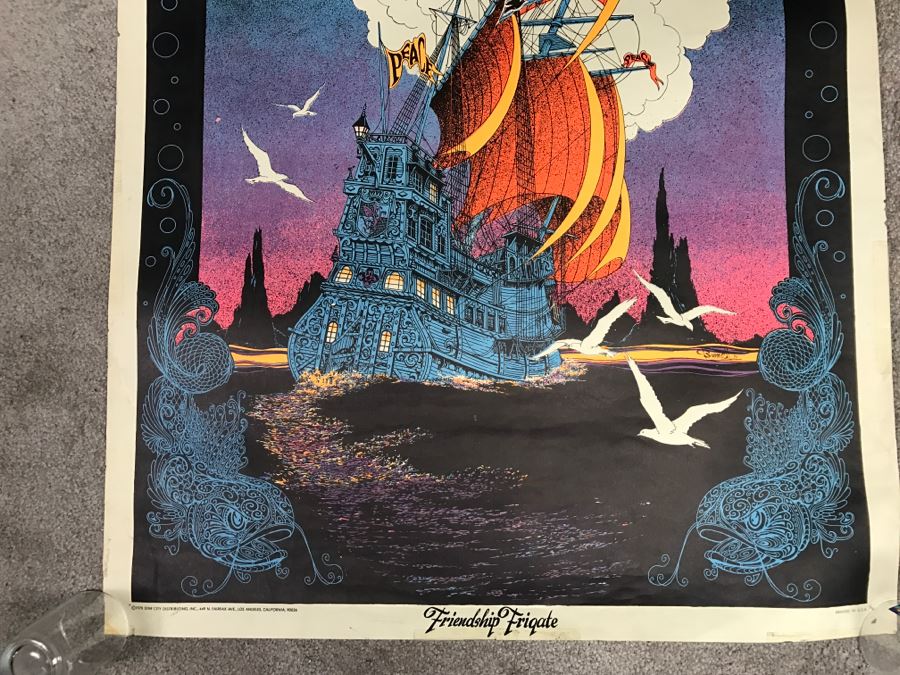 JUST ADDED - Vintage 1970 Hippie Peace Poster Titled 'Friendship Frigate' [Photo 7]