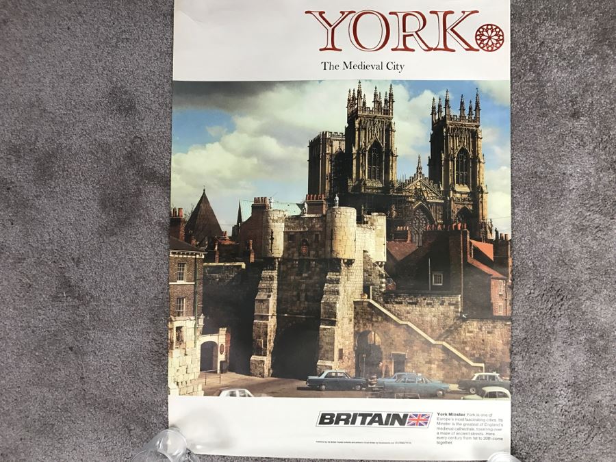 JUST ADDED - Vintage Britain YORK The Medieval City Travel Poster [Photo 2]