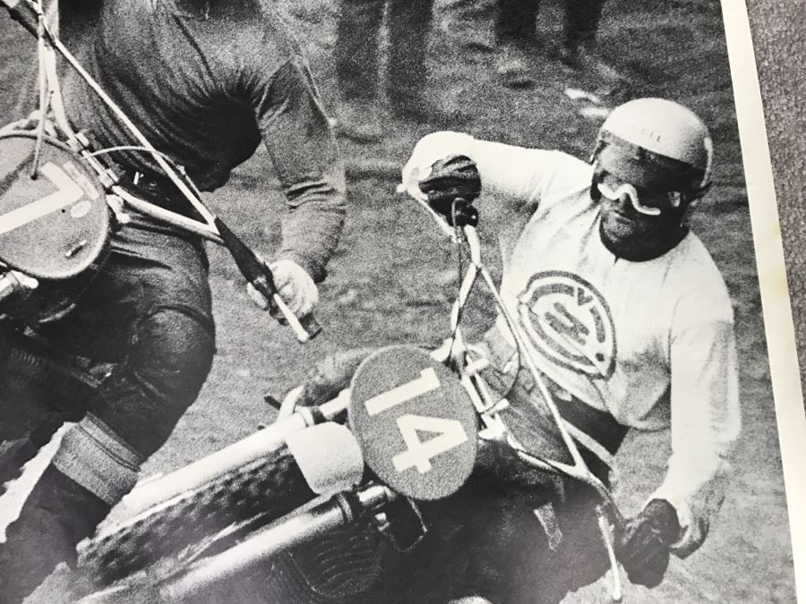 JUST ADDED - Vintage 1972 B&W Motorcycle Racing Poster Photographer Richard H. Creed Thought Factory [Photo 4]