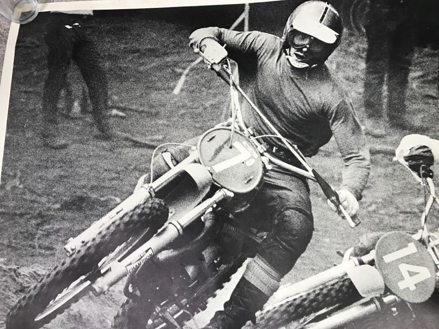 JUST ADDED - Vintage 1972 B&W Motorcycle Racing Poster Photographer Richard H. Creed Thought Factory [Photo 3]
