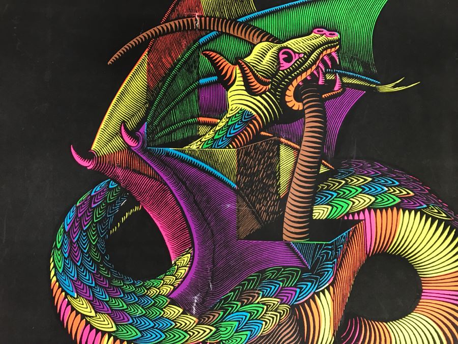 JUST ADDED - Vintage Psychedelic Dragon Poster Engraving By M.C. Escher [Photo 11]