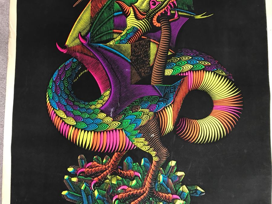 JUST ADDED - Vintage Psychedelic Dragon Poster Engraving By M.C. Escher [Photo 5]