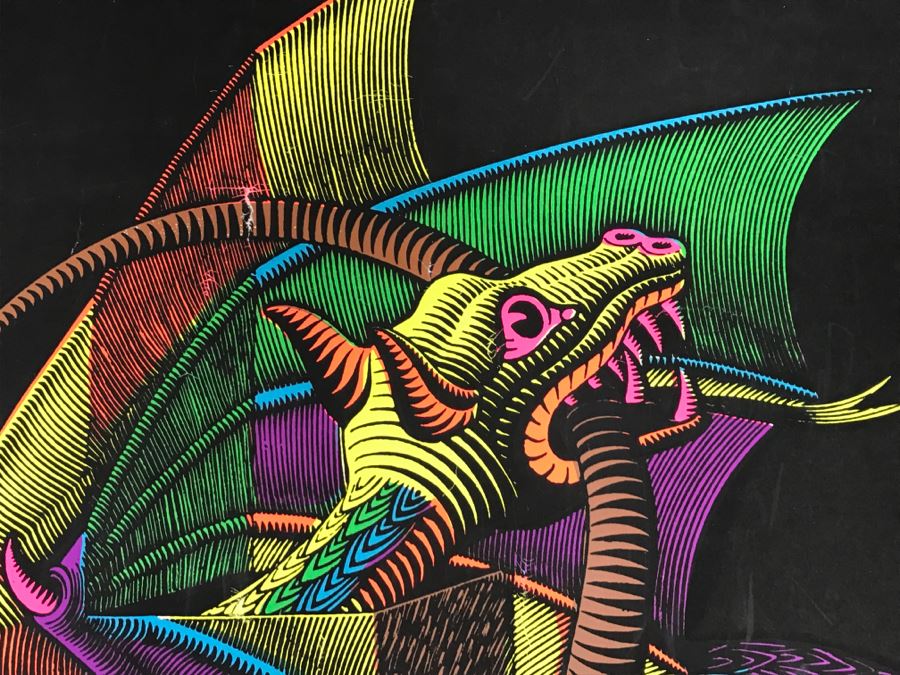 JUST ADDED - Vintage Psychedelic Dragon Poster Engraving By M.C. Escher [Photo 9]