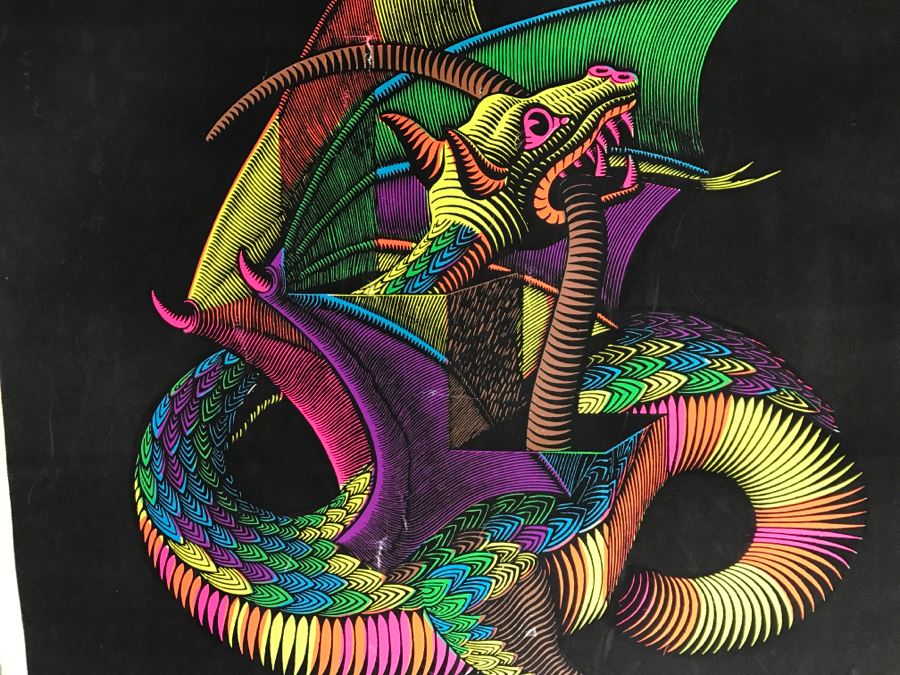 JUST ADDED - Vintage Psychedelic Dragon Poster Engraving By M.C. Escher [Photo 12]