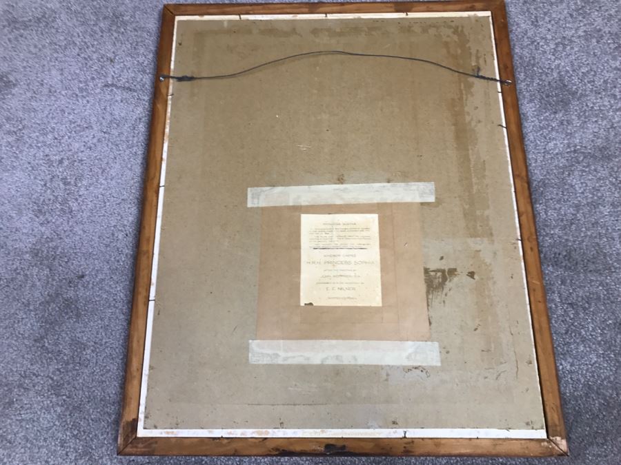 JUST ADDED - Windsor Castle H.R.H. Princess Sophia After Painting By John Hoppner Engraved In Pure Mezzotint By E.E. Milner Limited Edition 18' X 21.5' [Photo 19]