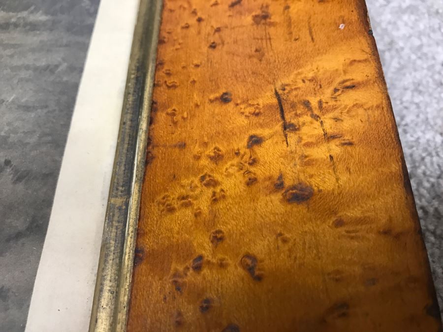 JUST ADDED - Print Titled 'The Sunshine Of His Heart' By Fred Morgan C.W. Faulkner & Co In Stunning Vintage Birds Eye Maple Frame 22' X 17' [Photo 15]