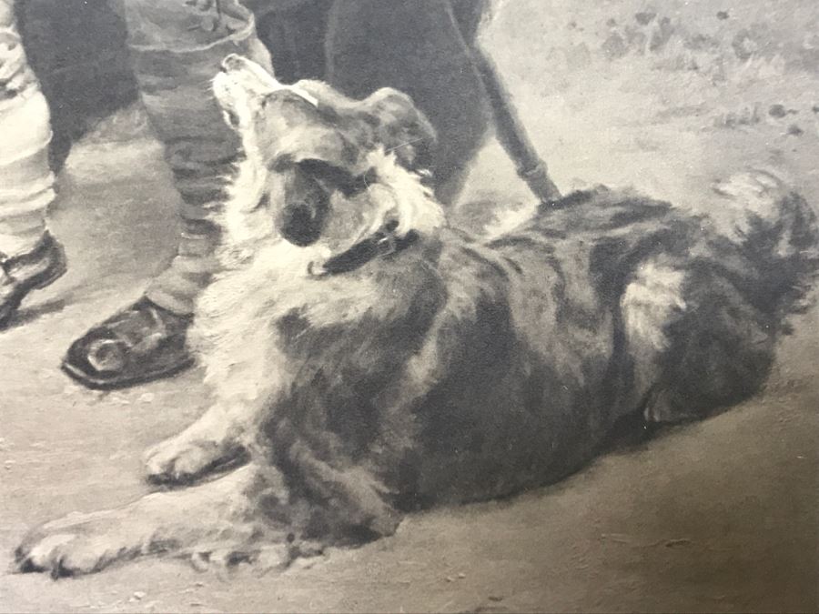 JUST ADDED - Print Titled 'The Sunshine Of His Heart' By Fred Morgan C.W. Faulkner & Co In Stunning Vintage Birds Eye Maple Frame 22' X 17' [Photo 6]
