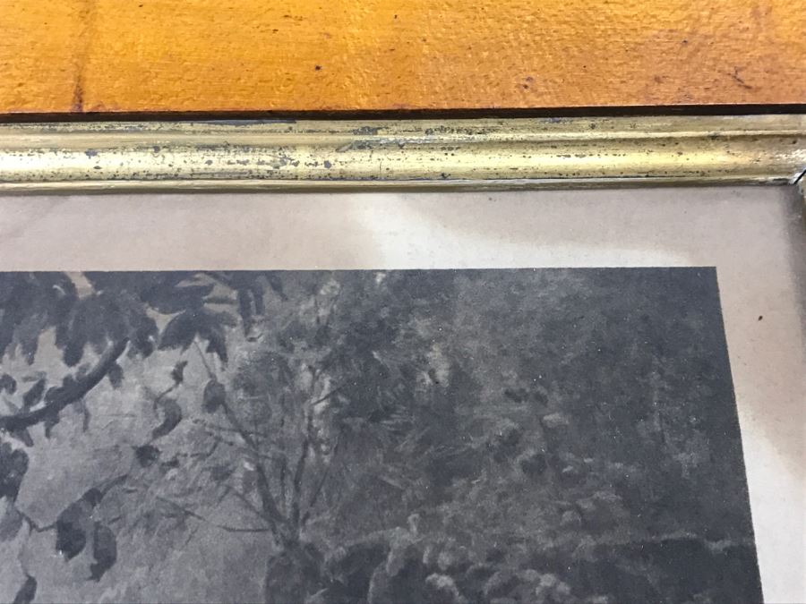 JUST ADDED - Print Titled 'The Sunshine Of His Heart' By Fred Morgan C.W. Faulkner & Co In Stunning Vintage Birds Eye Maple Frame 22' X 17' [Photo 9]