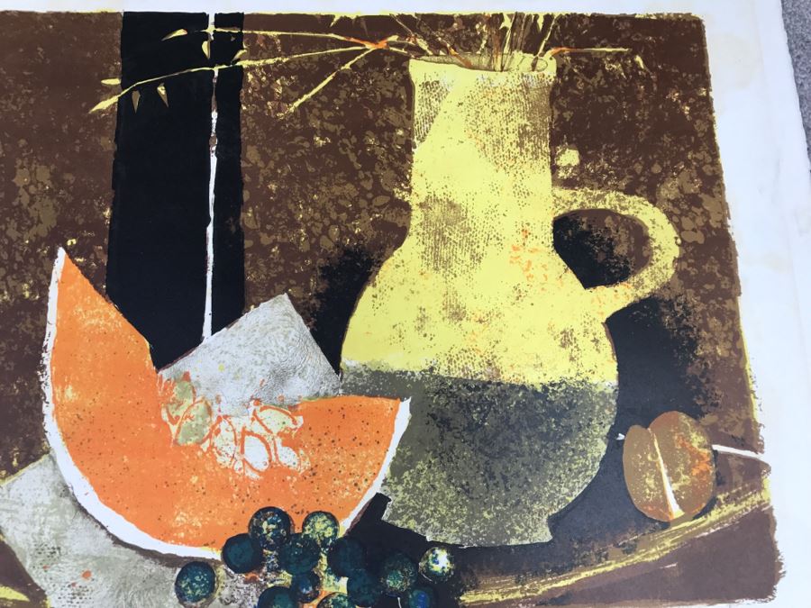 JUST ADDED - Mid-Century Limited Edition Lithograph By Yves Ganne Hand Signed 149 Of 275 26' X 20' [Photo 8]