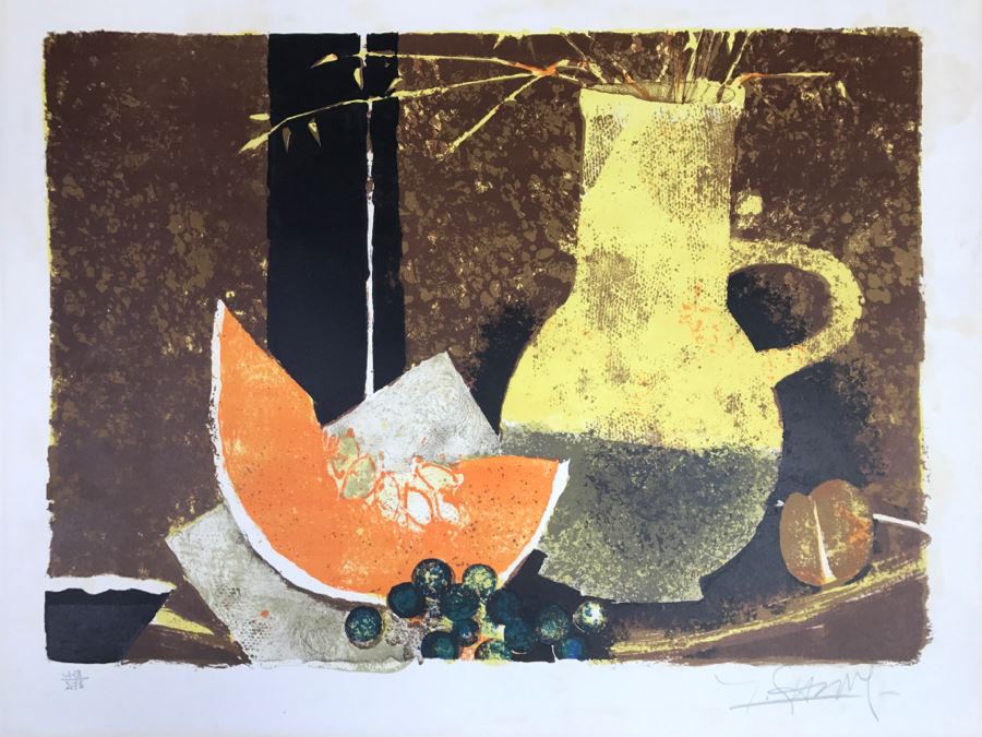 JUST ADDED - Mid-Century Limited Edition Lithograph By Yves Ganne Hand Signed 149 Of 275 26' X 20' [Photo 6]