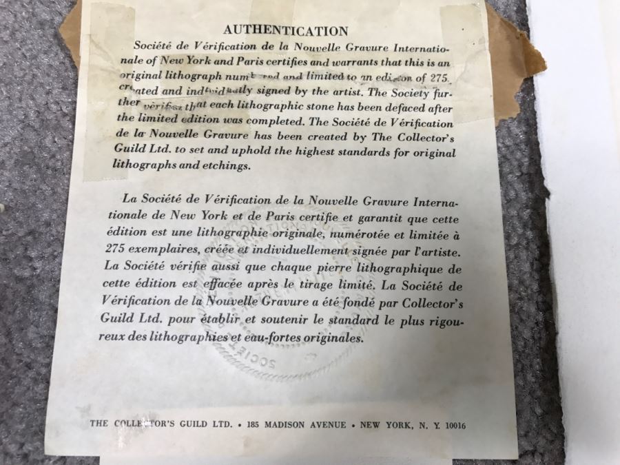 JUST ADDED - Mid-Century Limited Edition Lithograph By Yves Ganne Hand Signed 149 Of 275 26' X 20' [Photo 12]