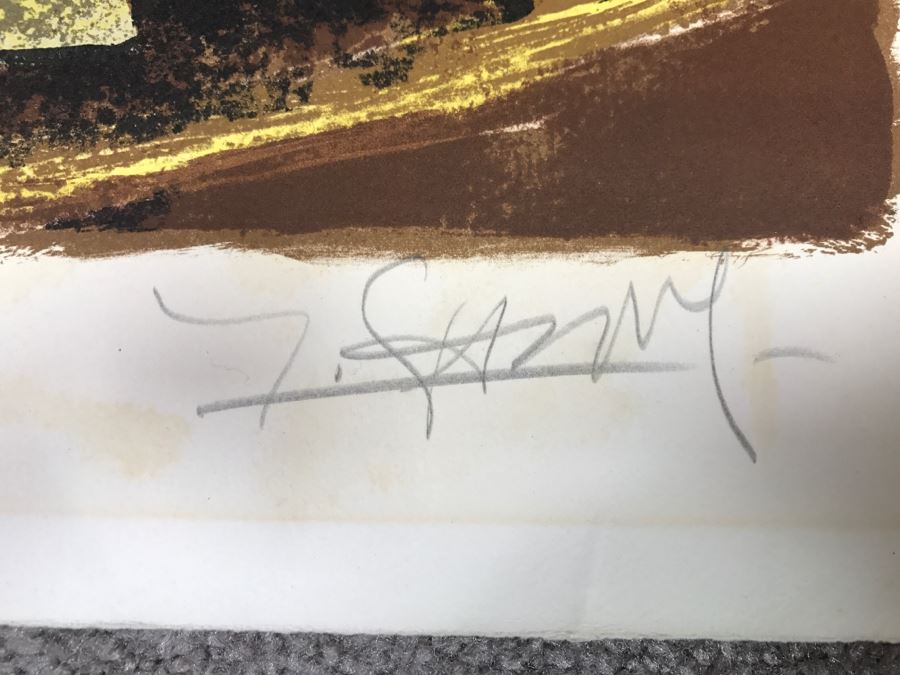 JUST ADDED - Mid-Century Limited Edition Lithograph By Yves Ganne Hand Signed 149 Of 275 26' X 20' [Photo 2]