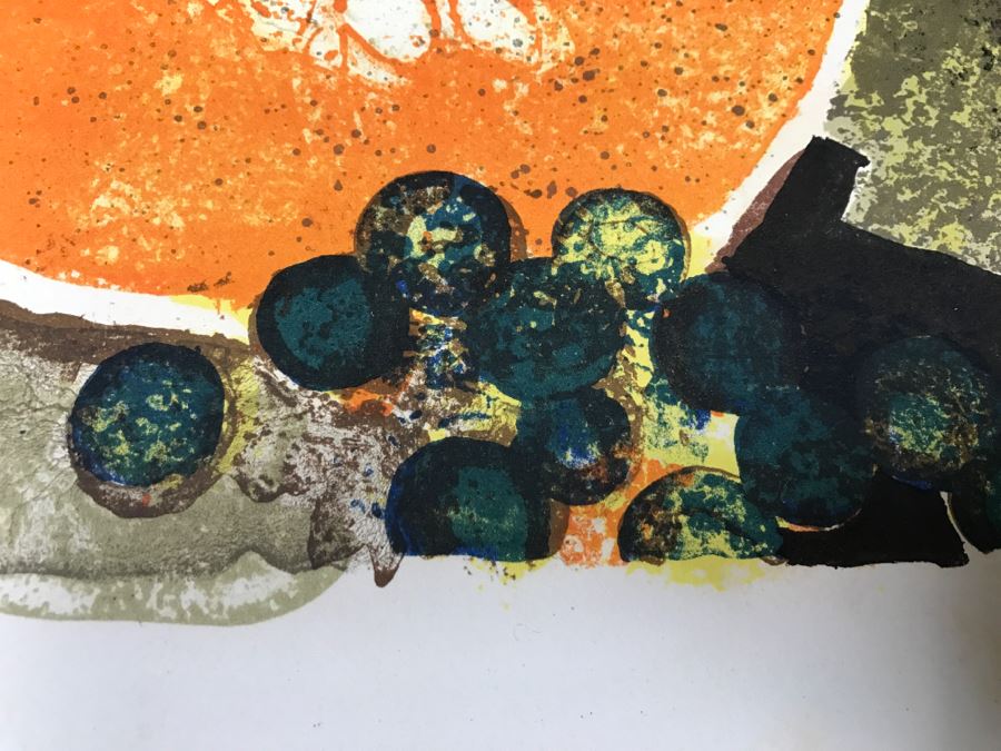 JUST ADDED - Mid-Century Limited Edition Lithograph By Yves Ganne Hand Signed 149 Of 275 26' X 20' [Photo 10]