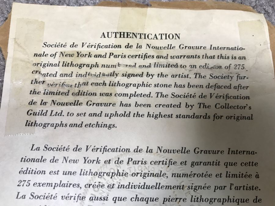 JUST ADDED - Mid-Century Limited Edition Lithograph By Yves Ganne Hand Signed 149 Of 275 26' X 20' [Photo 14]