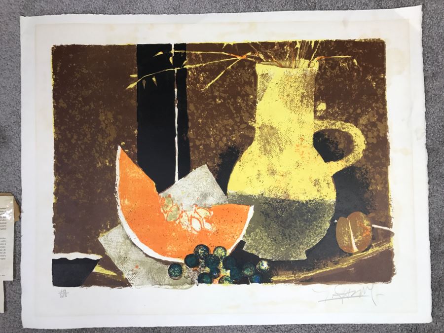 JUST ADDED - Mid-Century Limited Edition Lithograph By Yves Ganne Hand Signed 149 Of 275 26' X 20' [Photo 3]