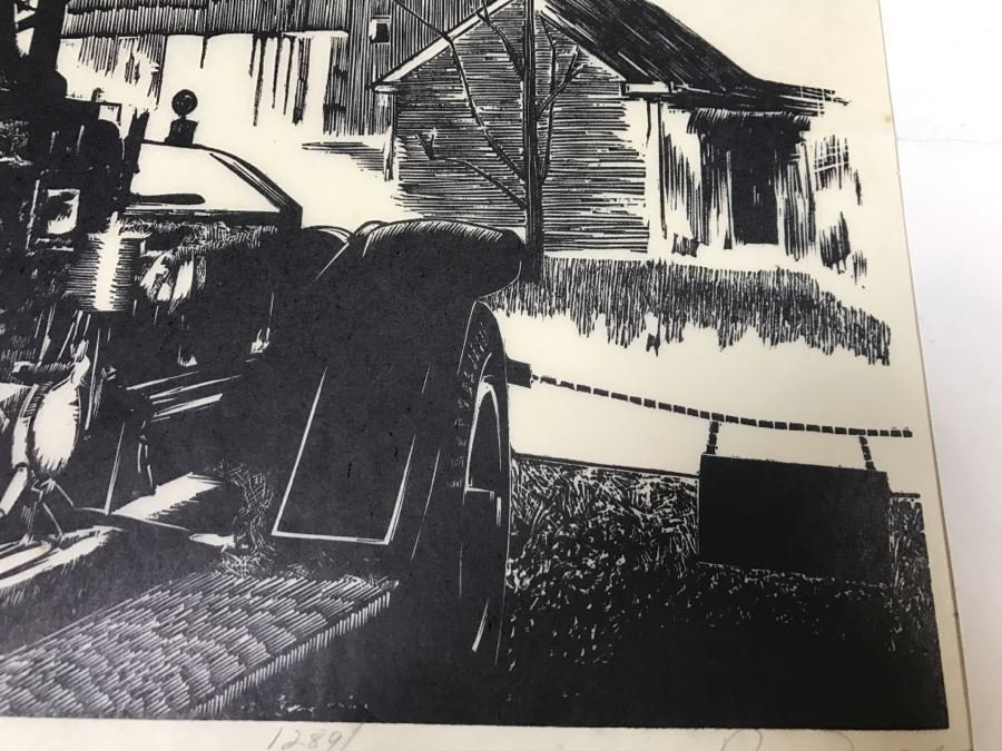 JUST ADDED - Wood-Cut Print Of 'Jack Daniel's Fire Engine' By Daniel Quest Hand Signed Limited 1,289 Of 2,000 13' X 10' [Photo 5]