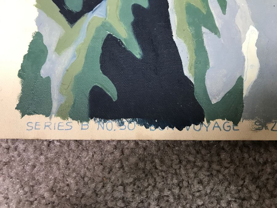 JUST ADDED - Vintage Paint By Numbers Sailboat Painting [Photo 4]