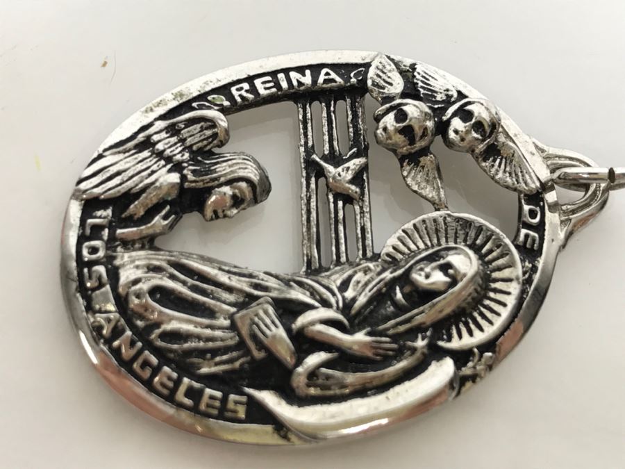 JUST ADDED - Sterling Silver Pendant Reina De Los Angeles 13.3g [Photo 5]