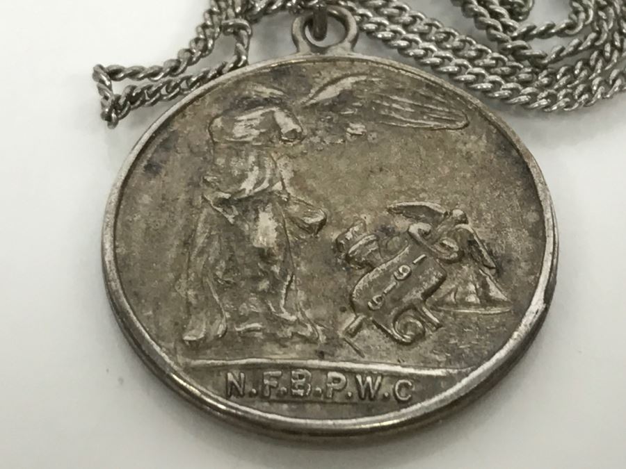 JUST ADDED - Sterling Silver Pendant N.F.B.P.W.C. 1919 Necklace 8.7g [Photo 3]