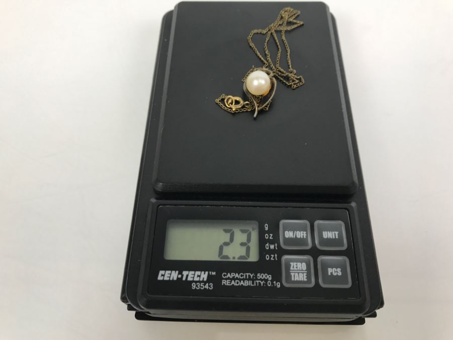 JUST ADDED - Sterling Silver Pendant With Pearl On Gold Filled Chain 2.3g [Photo 5]