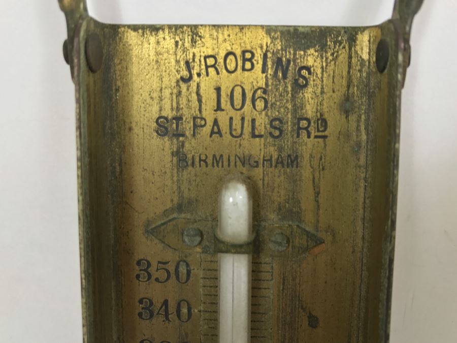 JUST ADDED - Vintage J. Robins Brass MERCURY Thermometer 106 St Pauls Rd Birmingham England [Photo 3]