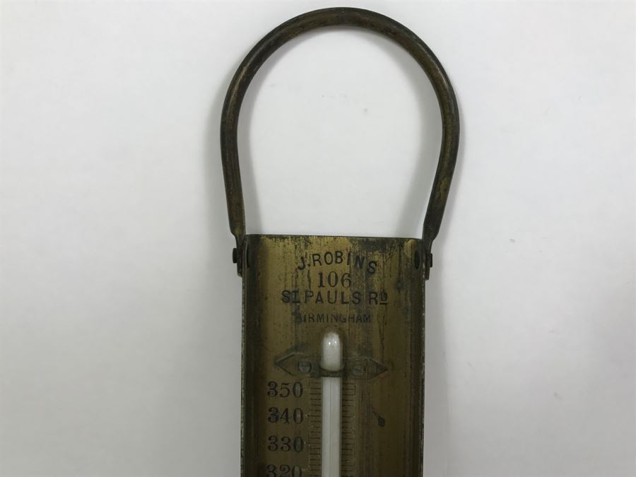 JUST ADDED - Vintage J. Robins Brass MERCURY Thermometer 106 St Pauls Rd Birmingham England [Photo 2]