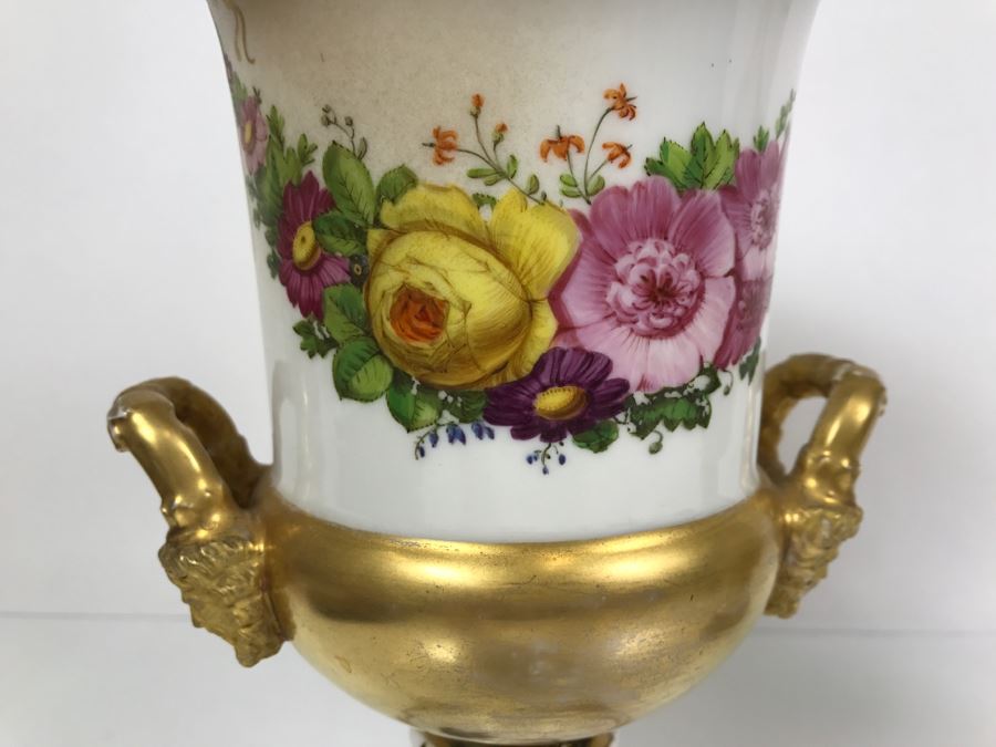 JUST ADDED - Vintage Pair Of Painted Urns [Photo 4]