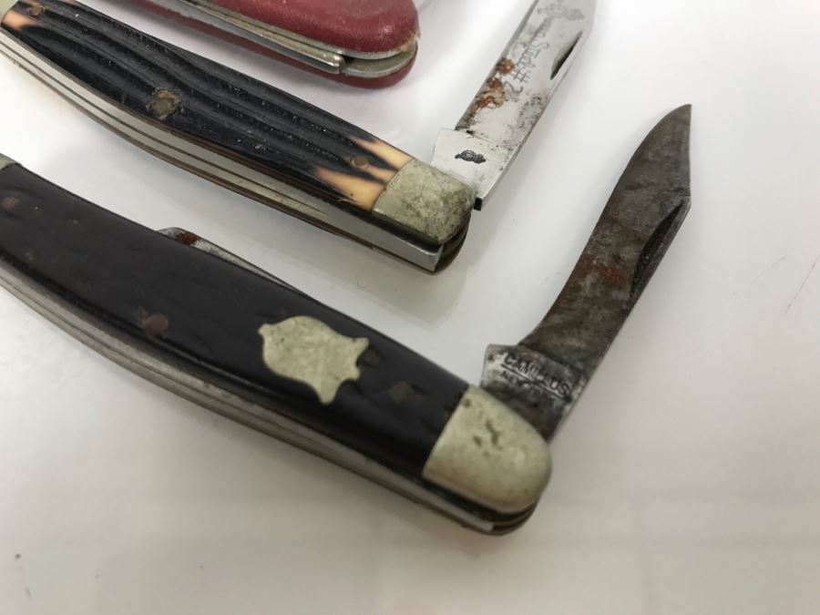JUST ADDED - 3 Pocket Knives Victorinox Switzerland Rosterei, Queen Steel And Camillus [Photo 4]