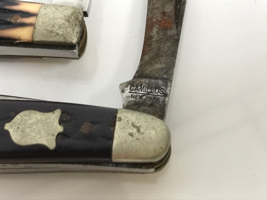 JUST ADDED - 3 Pocket Knives Victorinox Switzerland Rosterei, Queen Steel And Camillus [Photo 5]