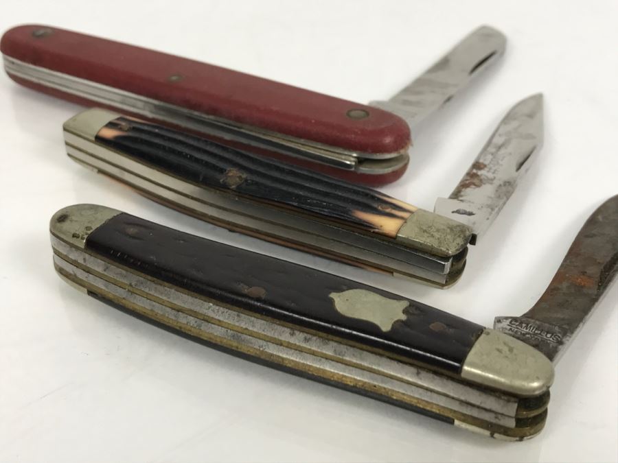 JUST ADDED - 3 Pocket Knives Victorinox Switzerland Rosterei, Queen Steel And Camillus [Photo 8]