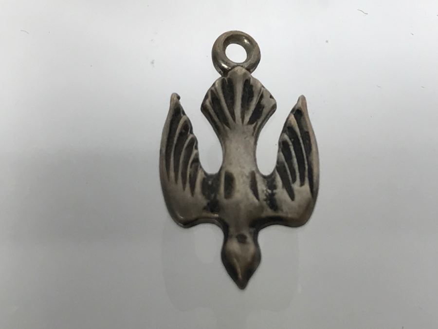JUST ADDED - Vintage Sterling Silver Bird Pendant Stamped SF 1.1g [Photo 2]