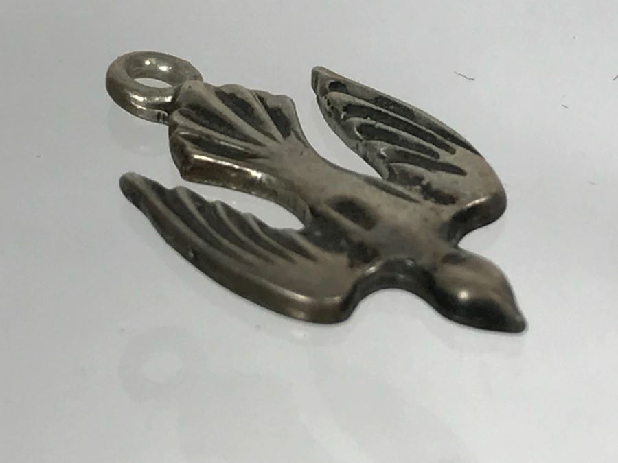 JUST ADDED - Vintage Sterling Silver Bird Pendant Stamped SF 1.1g [Photo 1]