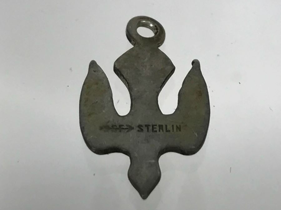 JUST ADDED - Vintage Sterling Silver Bird Pendant Stamped SF 1.1g [Photo 4]