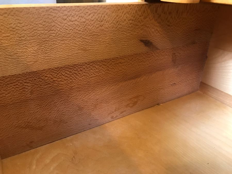 Heywood Wakefield 'Skyliner' 1939 Mid-Century Modern With Art Deco Styling 4-Drawer Highboy Chest Of Drawers Dresser [Photo 12]