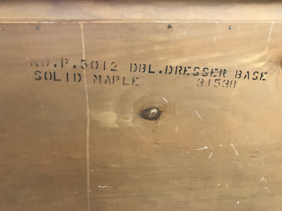 Vintage Solid Maple 11 Drawer Chest Of Drawers Dresser