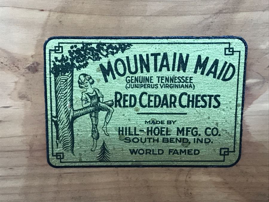 Vintage Mountain Maid Tennessee Red Cedar Chest Hill-Hoel Mfg Co On Casters [Photo 11]
