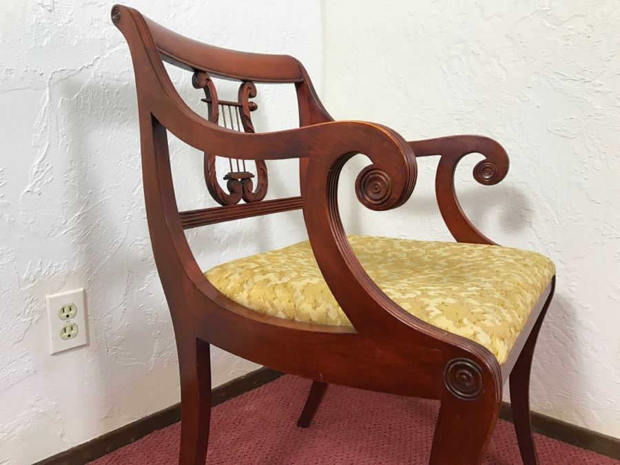 Vintage Lyre Back Armchair Chair [Photo 9]