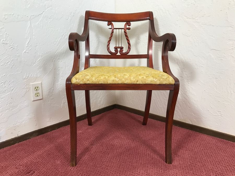 Vintage Lyre Back Armchair Chair