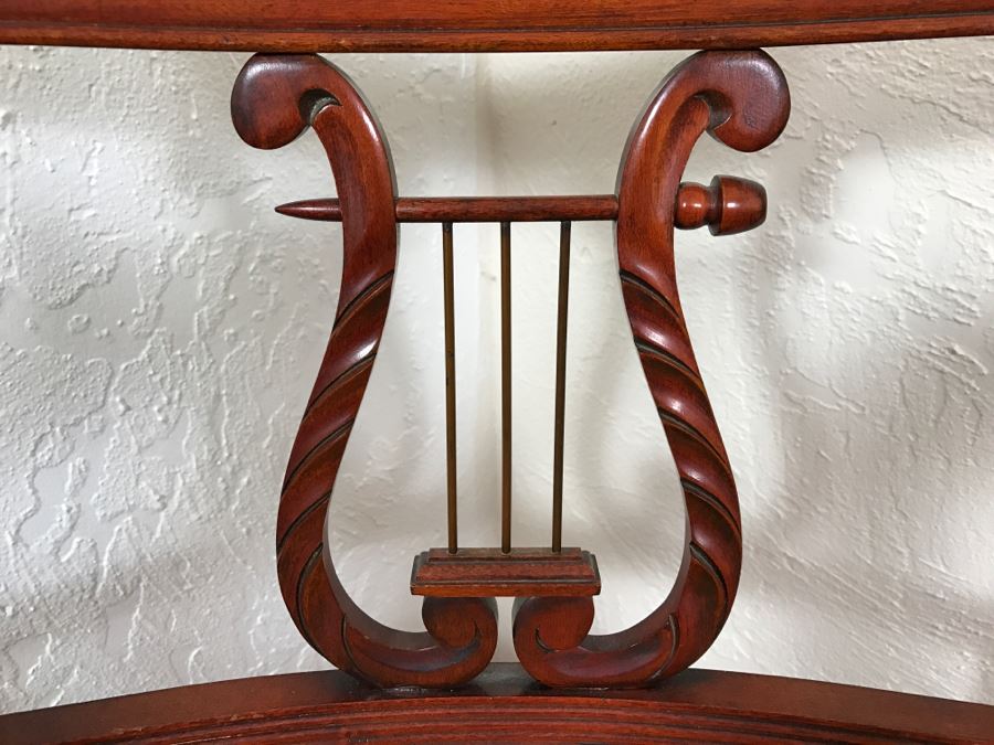 Vintage Lyre Back Armchair Chair [Photo 3]