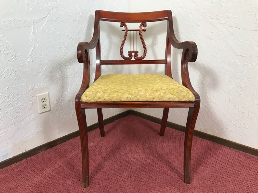Vintage Lyre Back Armchair Chair [Photo 4]