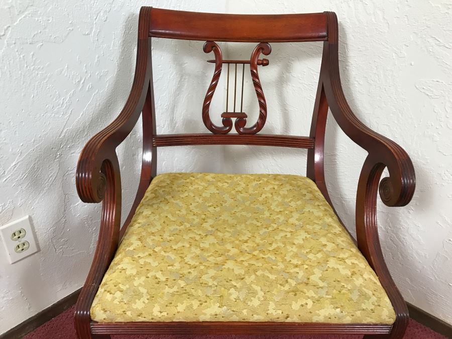 Vintage Lyre Back Armchair Chair [Photo 6]