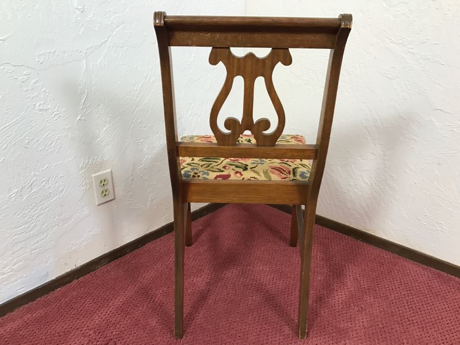 Vintage Lyre Back Needlepoint Chair [Photo 9]