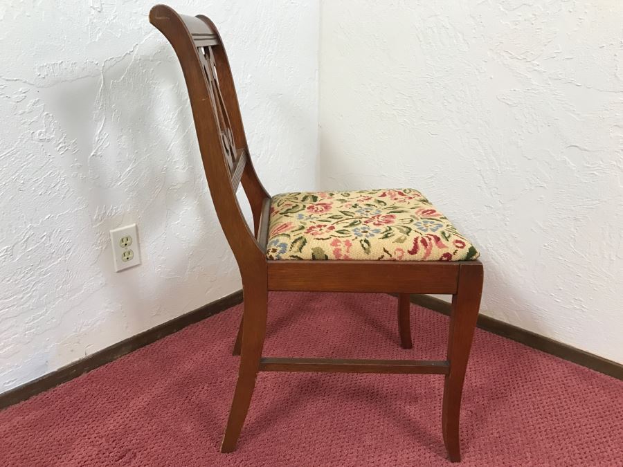 Vintage Lyre Back Needlepoint Chair [Photo 8]