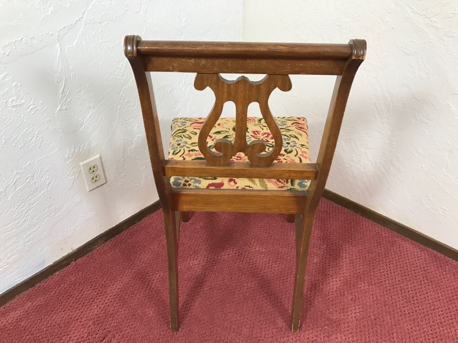 Vintage Lyre Back Needlepoint Chair [Photo 10]