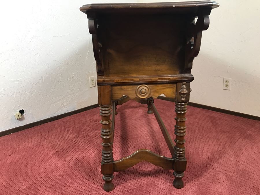Stunning Unique Wood Carved Chinoiserie Console Media Table With 2-Drawers May Have Been From Hollywood Movie Set [Photo 16]