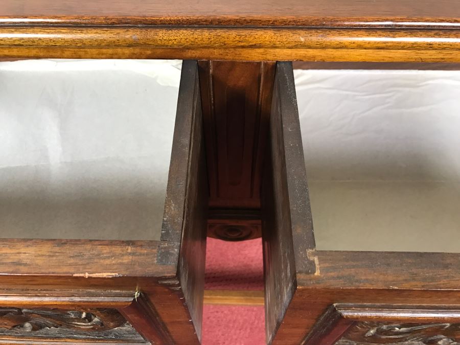 Stunning Unique Wood Carved Chinoiserie Console Media Table With 2-Drawers May Have Been From Hollywood Movie Set [Photo 13]